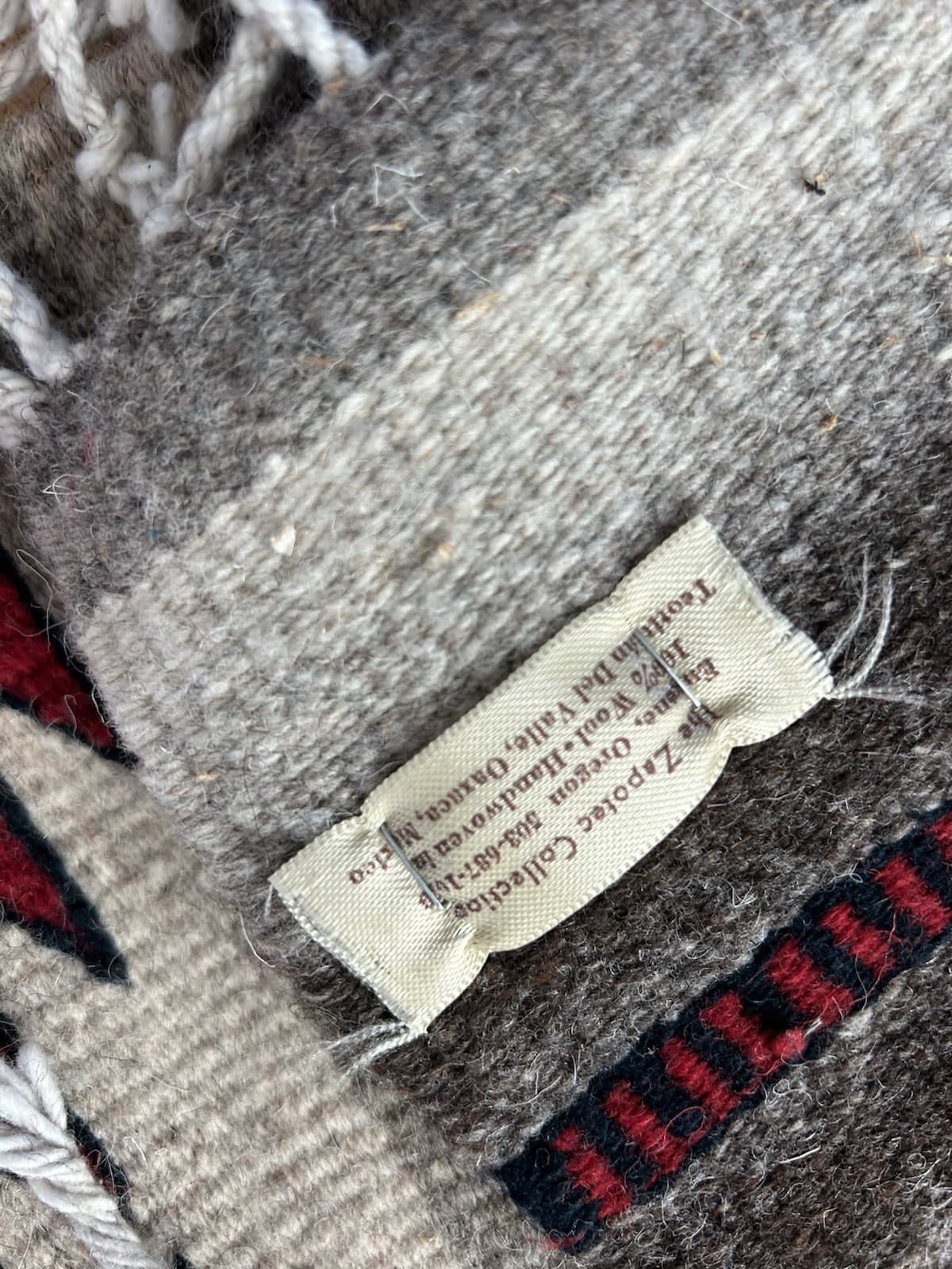 Zapotec Wool Rug Hand Woven Western Home Rustic Geometric Design 24x46” 6