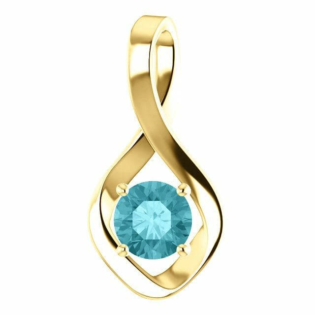 14K Gold Round Cut Solitaire Pendant Setting Infinity Ribbon Pendant Mounting 5