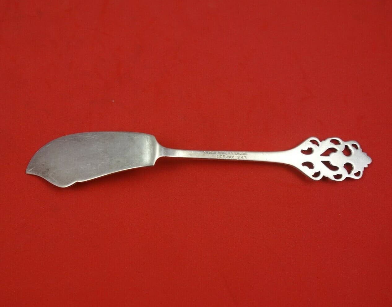 Viking Rose by Th. Marthinsen Norwegian .830 Silver Butter Spreader FH 5" 2