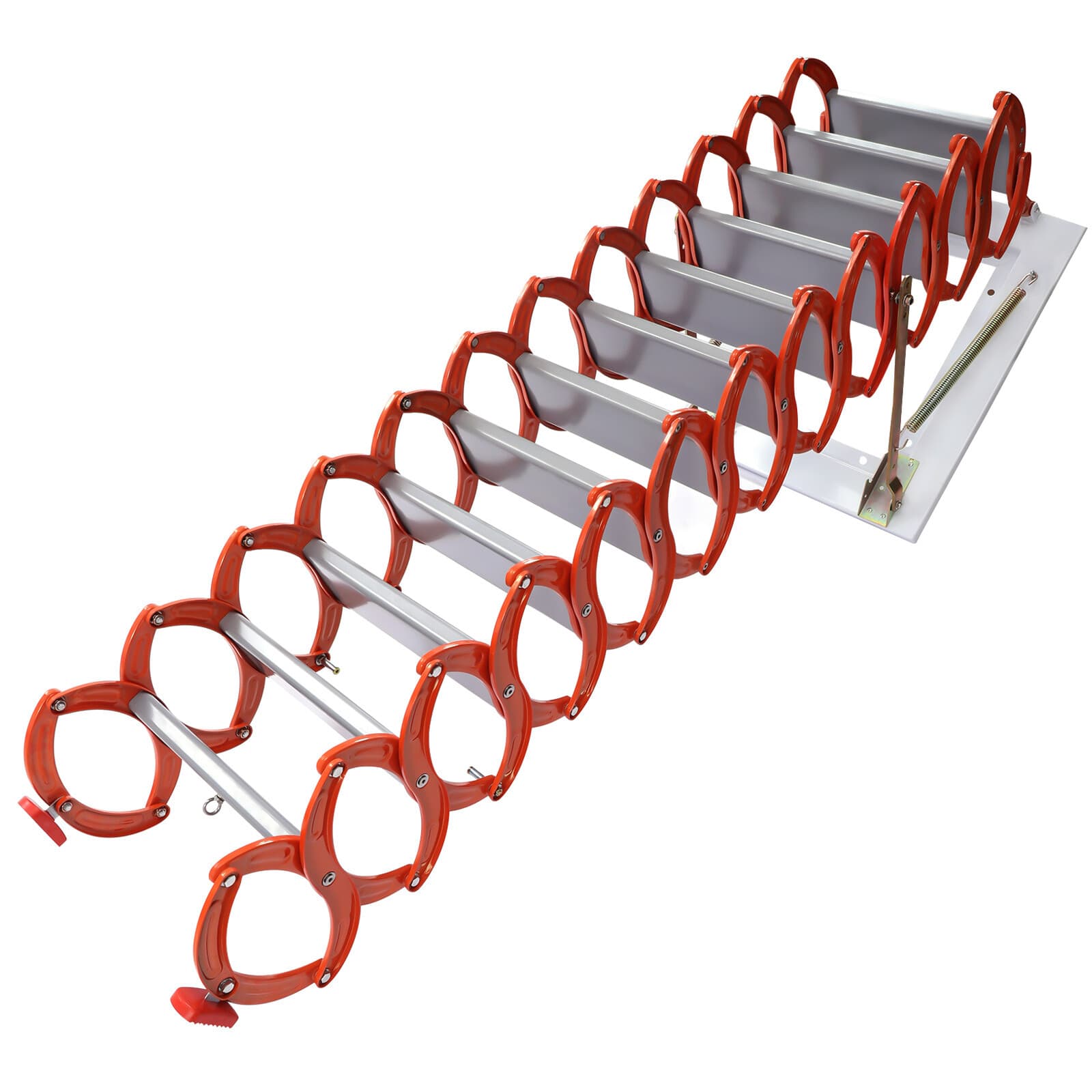 Attic Extension Ladder 10.17ft Narrow Wall Mounted Folding Loft Stairs 12-Steps 5