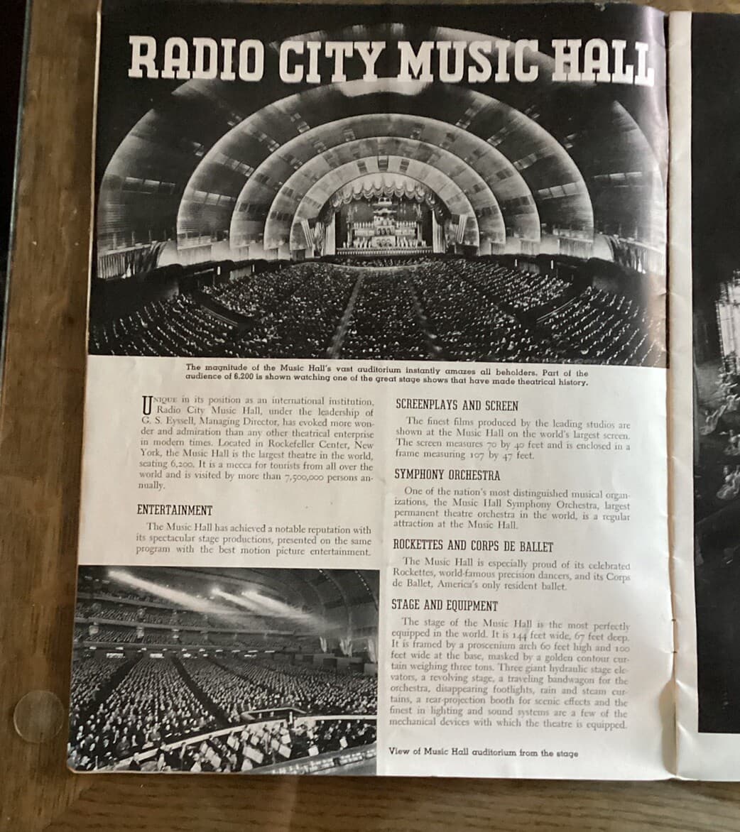 New York City Manhattan Rockettes Radio City Music Hall Program 1940s Souvenir 5