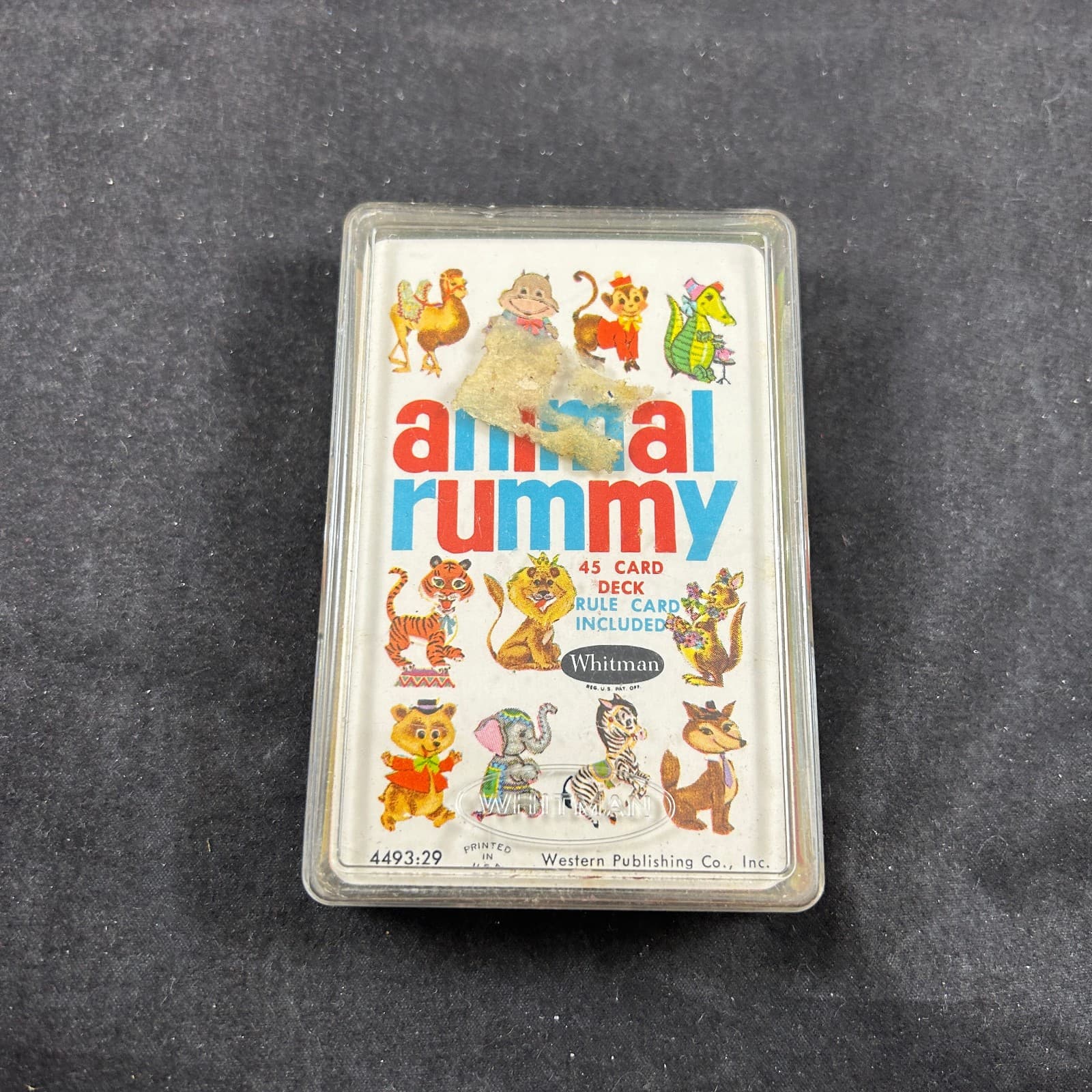 1960s WHITMAN ANIMAL RUMMY VTG 45 CARD DECK WESTERN PUBLISHING CO CARD GAME RARE 4