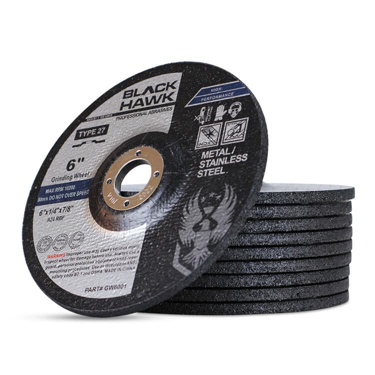 10 Pack - 6" x 1/4" x 7/8" Metal Grinding Wheels T27 Discs for Angle Grinders 6