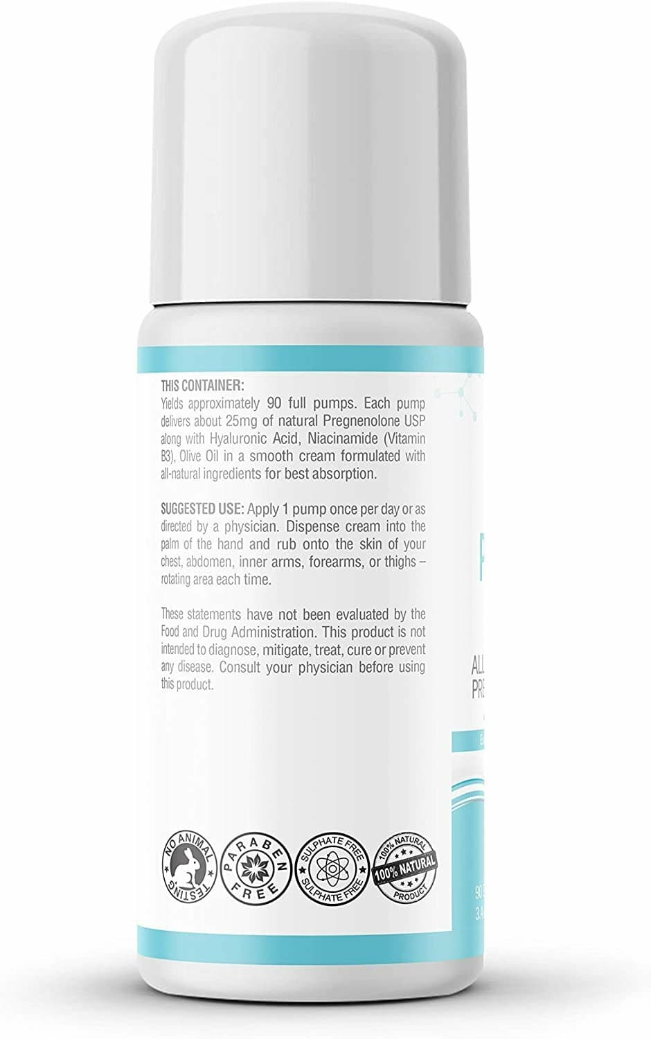 Pregnenolone Cream Supplement 25mg - Natural Bio-Identical Pregnenolone Cream 3