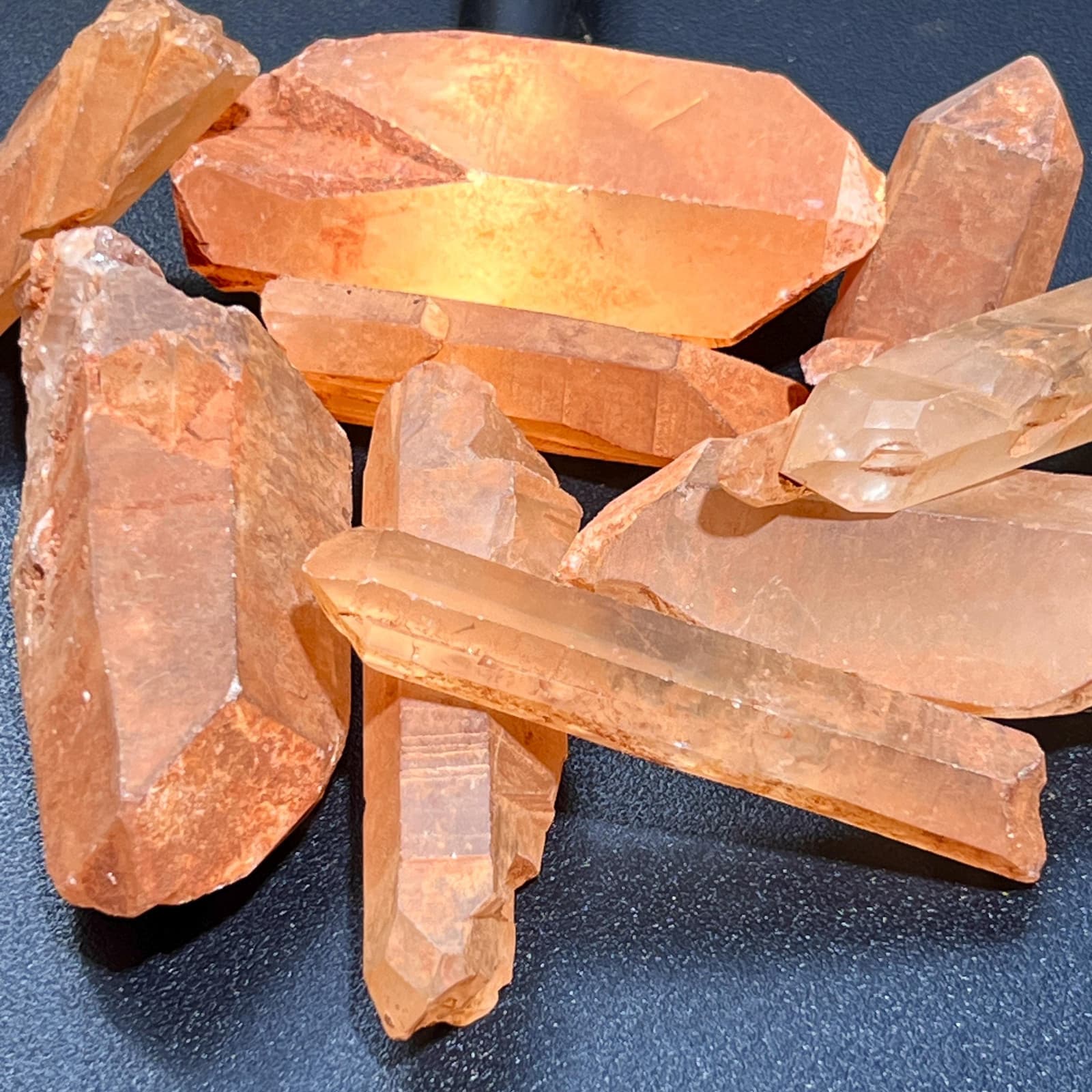 Large Tangerine Quartz Crystal Rough Raw Points (By The Piece or Pound)