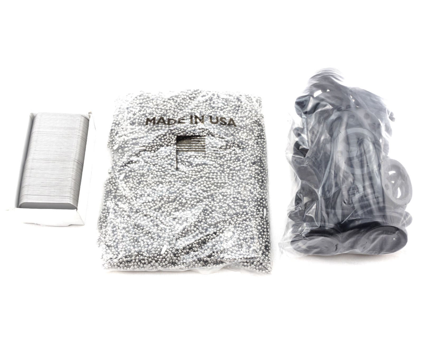 100 Stainless Steel Military Army Dog Tags + 30" Ball Chains + Black Silencers