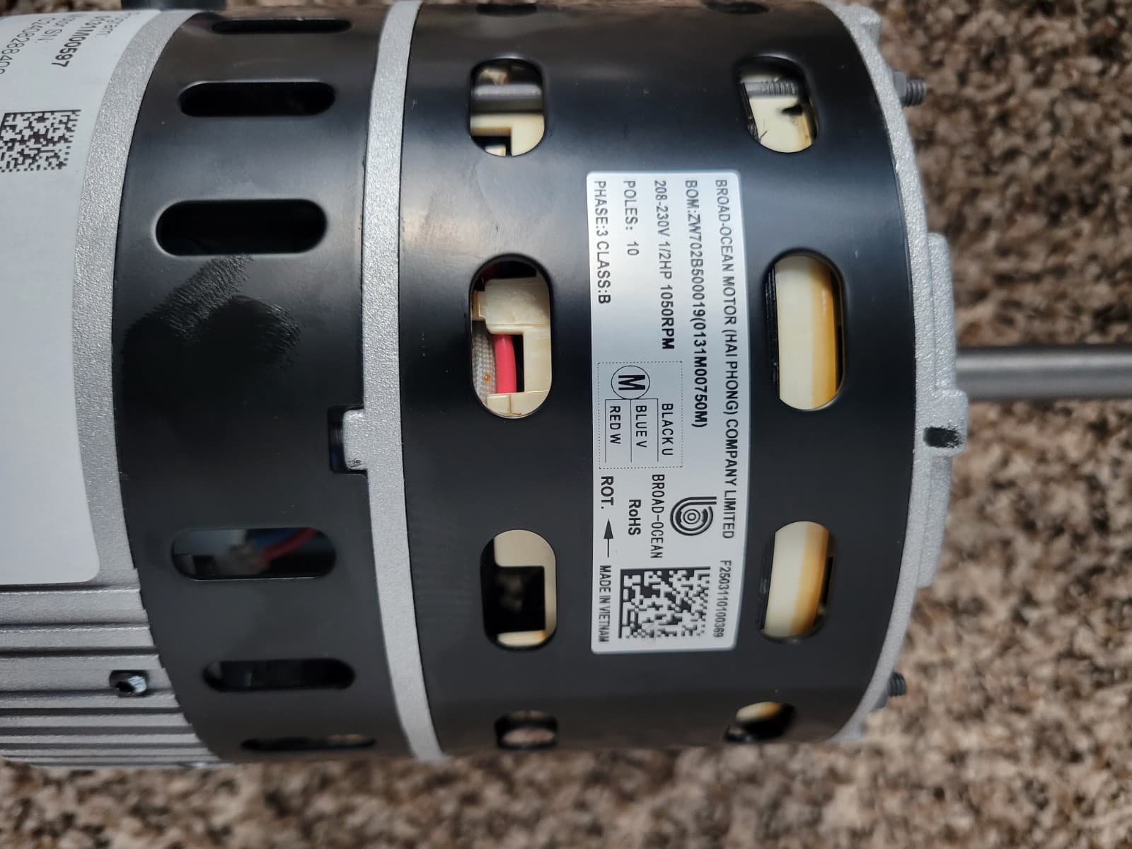 0131M00596SC Controller  And 0131M00750M 1/2 HP Variable Speed Blower Motor 3