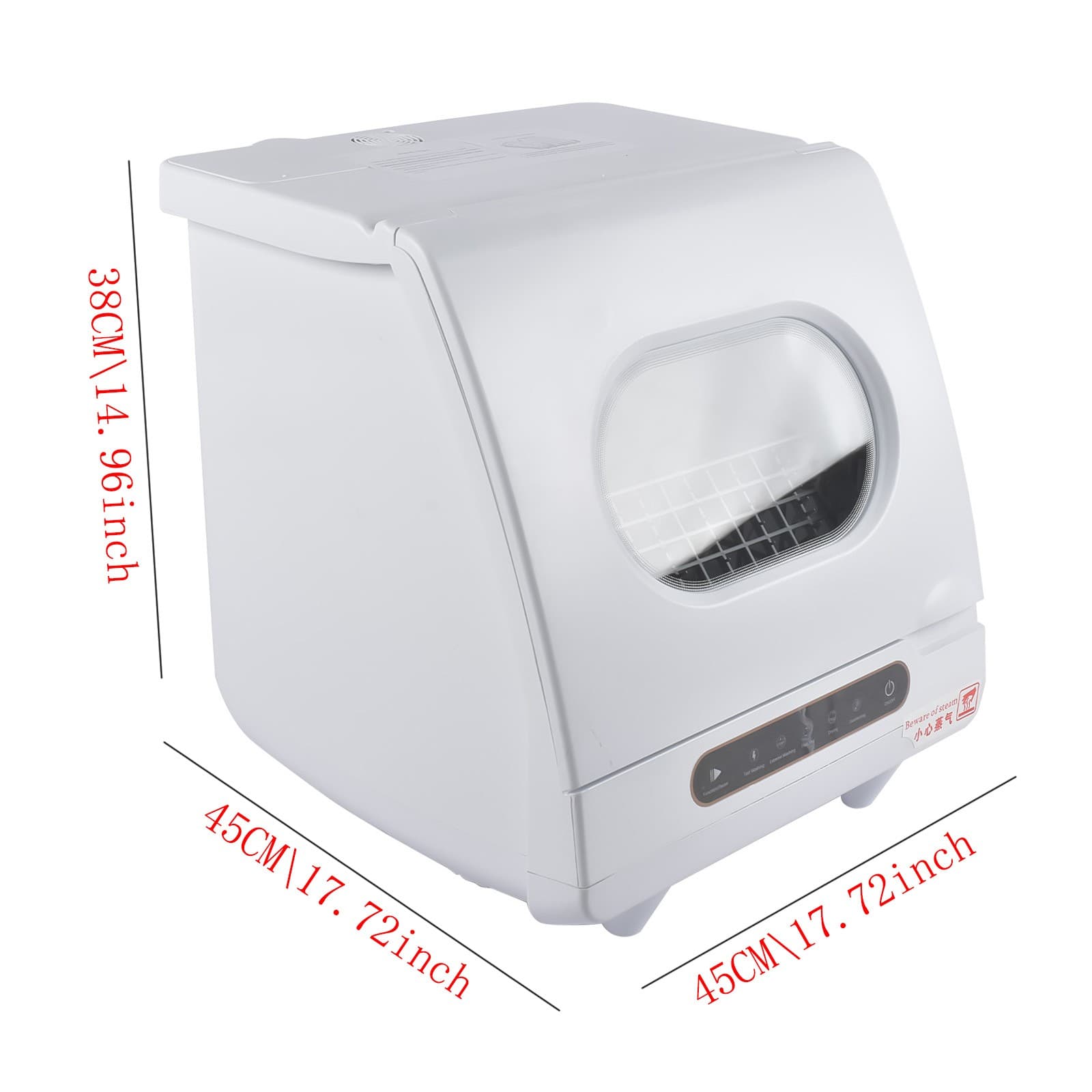 Portable Mini Countertop Dishwasher, 5 Programs with 5L Water Tank, 360° Spray 5