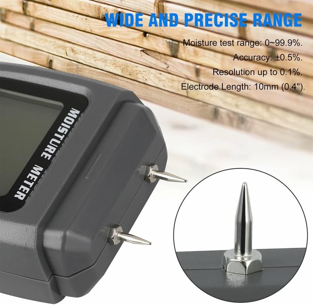 Digital LCD Wood Moisture Meter Detector Tester Wood Firewood Paper Cardboard 6