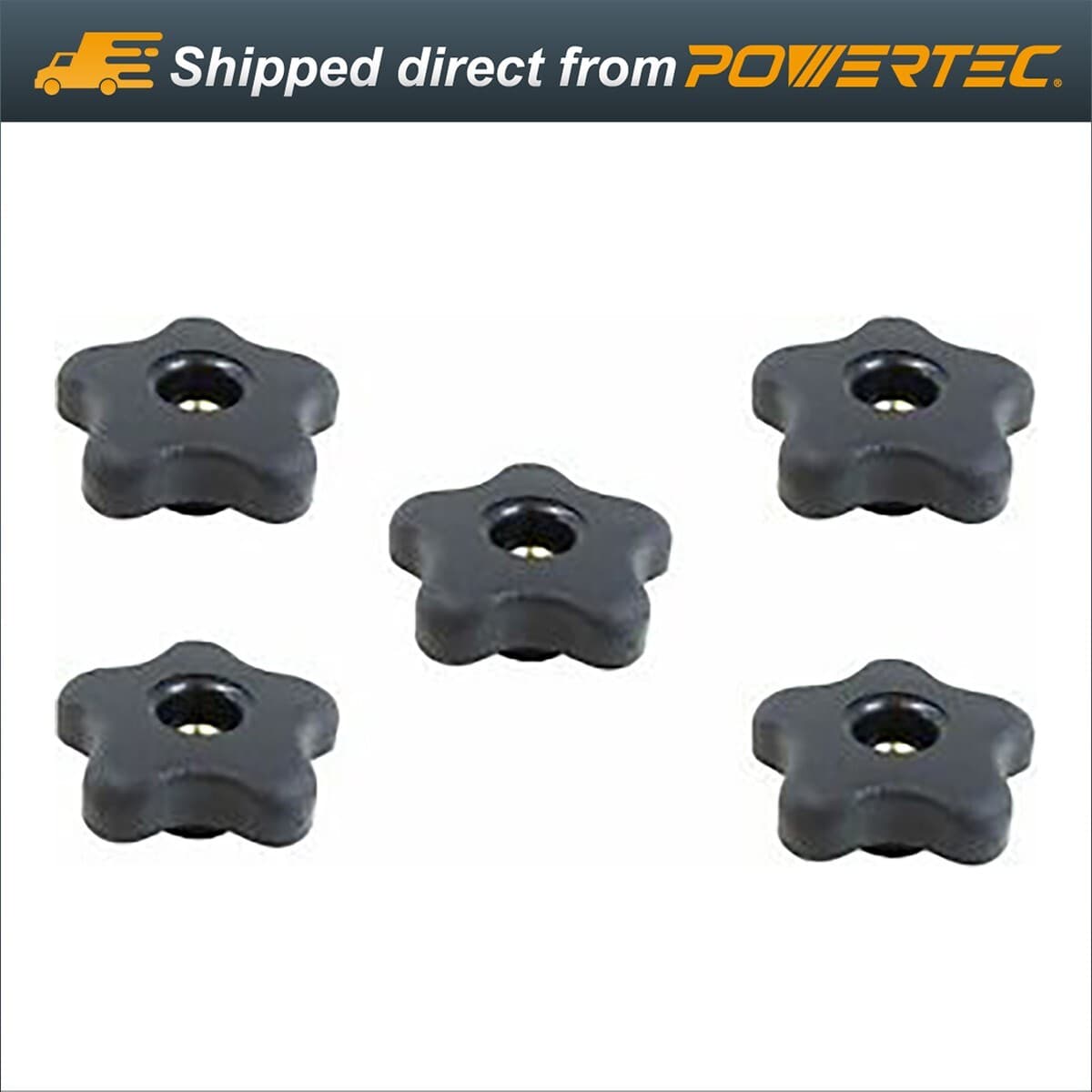 POWERTEC 5 Star Jig and Fixture Thru Knobs w/ 5/16-18" Threaded Insert (71071)
