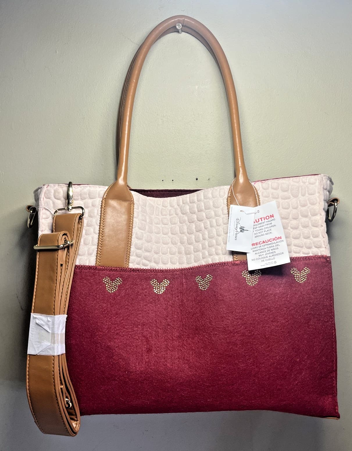 Disney Parks Lightweight Crossbody Tote Bag Red Polyester New with Tags NWT