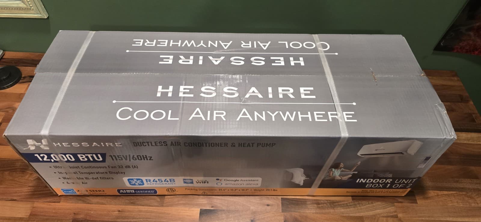 Hessaire Ductless Ac Heat Pump  12,000 BTU/h cooling & heating INNER UNIT ONLY 2