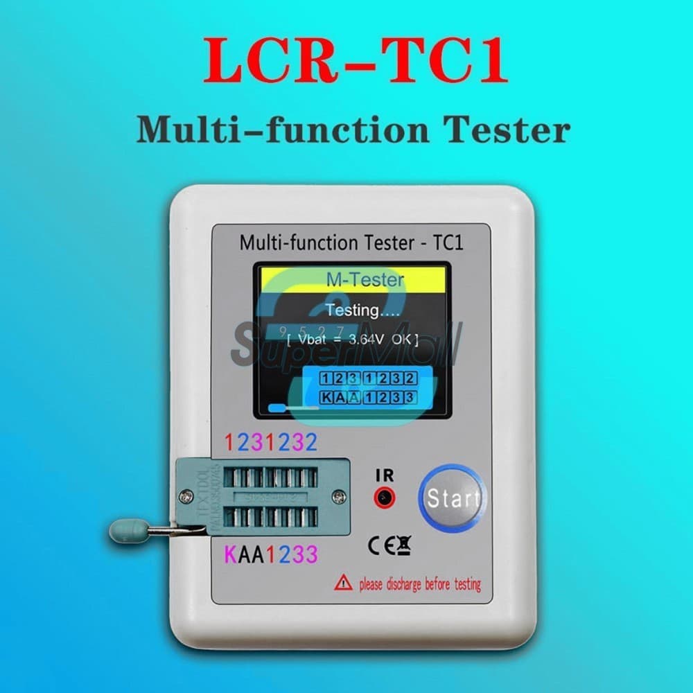 LCR-TC1 Transistor Tester Diode Triode Capacitance Meter LCR ESR NPN MOSFET US 3