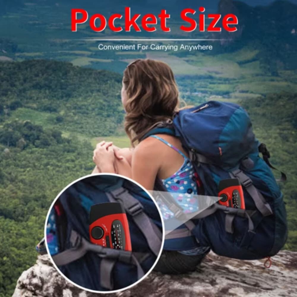 2000mAh Radio Crank Solar Hand Weather Power Bank Charger with Flashlight Light 5