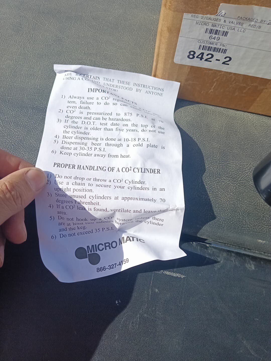 MicroMatic Primary Double Gauge Dual barb Co2 Regulator. 5