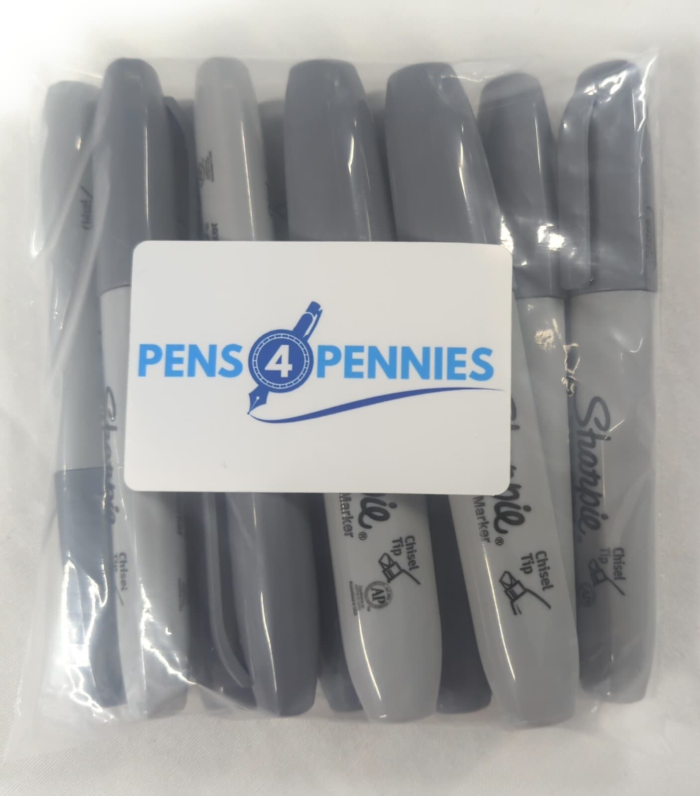 SHARPIE MARKERS 10 Permanent Marker Lot Chisel Tip SLATE GRAY/GREY Thick Barrel 4