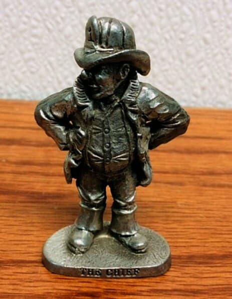 Fire CHIEF, Fireman, the CHIEF "Roger Wheeler" Pewter Alloy 36 Firemen FIGURINE