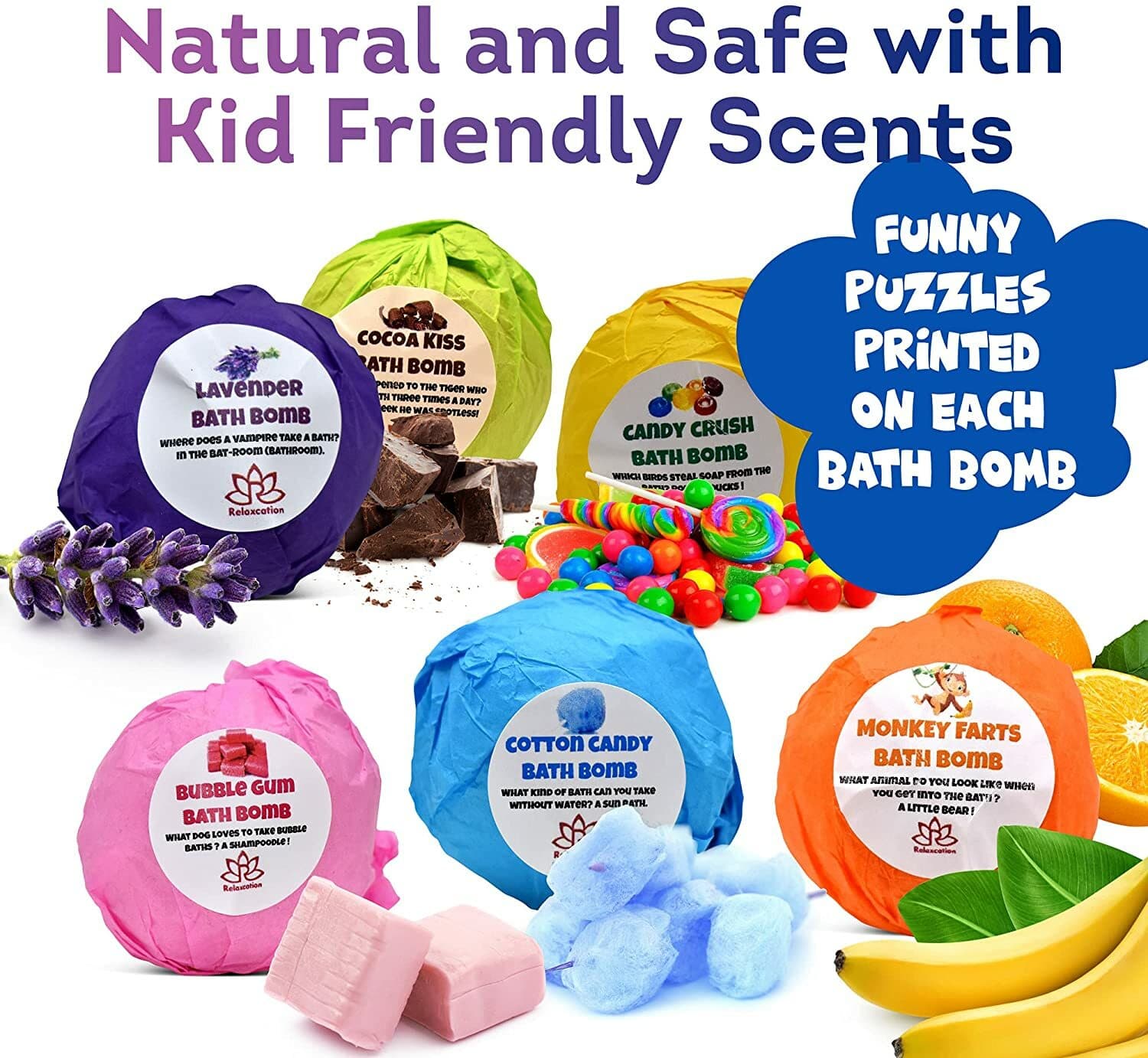 6 Bath Bombs Gift Set for Kids SEA ANIMALS Toys inside -All Natural Ingredients 4