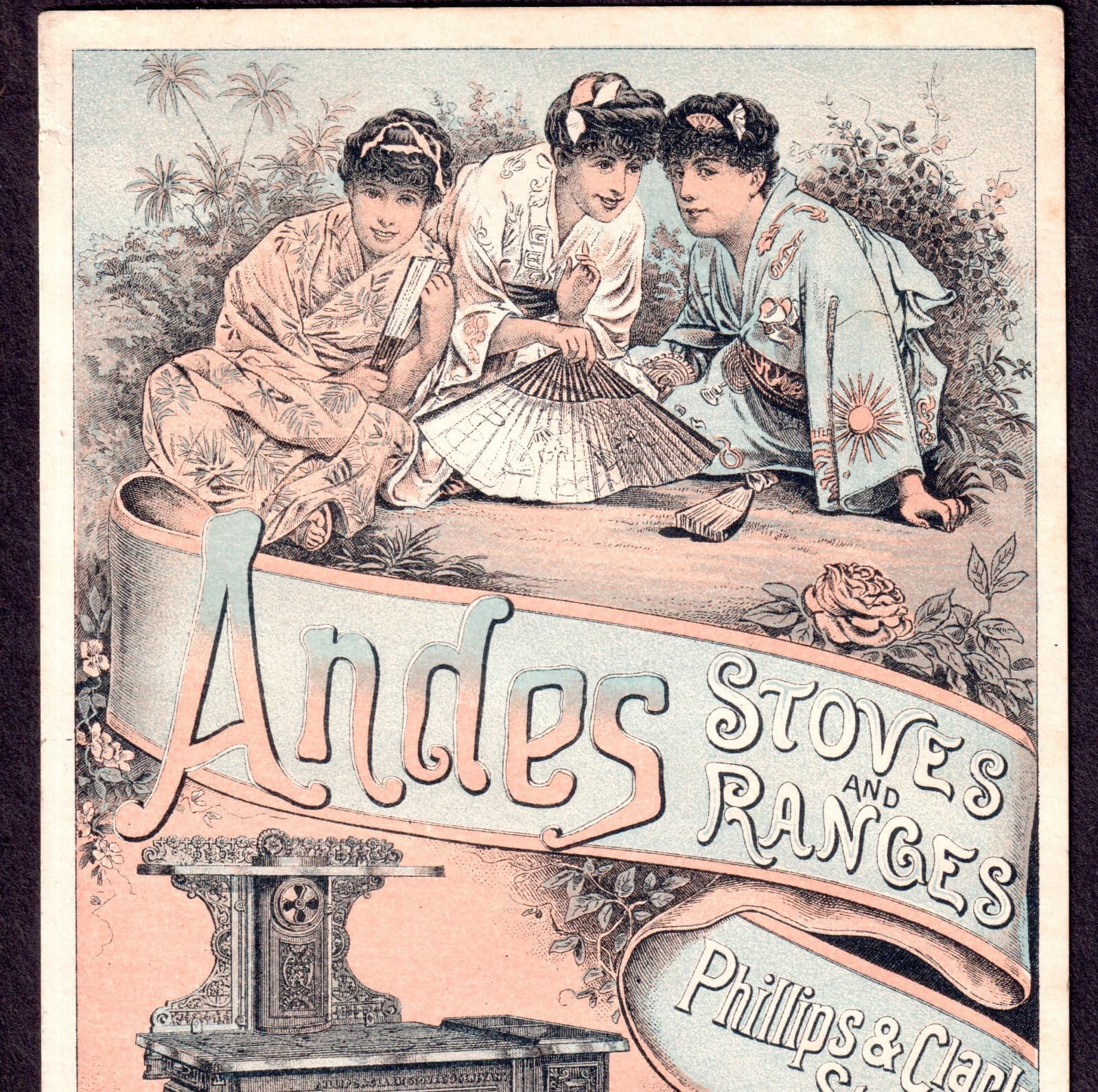 Mikado 1800's Gilbert & Sullivan Theater NY Andes Stove Ad Victorian Trade Card 4