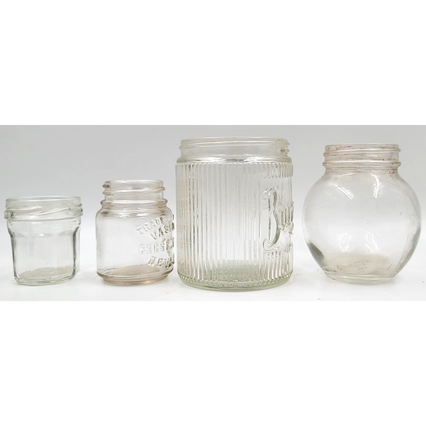 Burma Shave, Vaseline, and Food Jars Lot of 4 from 1930's to 1960's 4