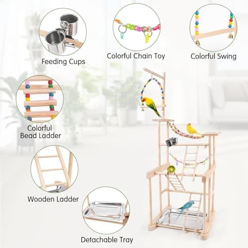Bird Playground 4 Layer, Parrot Playground Bird Play Stand for Parakeet 4 layer 2