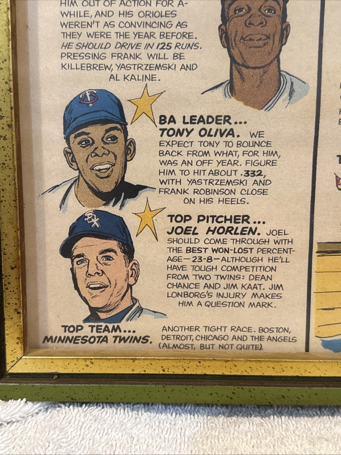 RARE 1968 Harmon Killebrew, Tony Oliva, Roberto Clementa, Hank Aaron Piece, LOOK 4