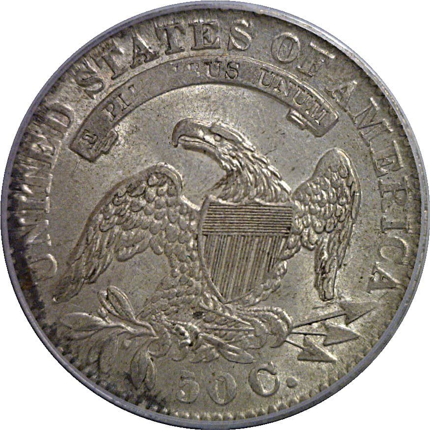 1833 Capped Bust Half Dollar PCGS AU-58 CAC 3