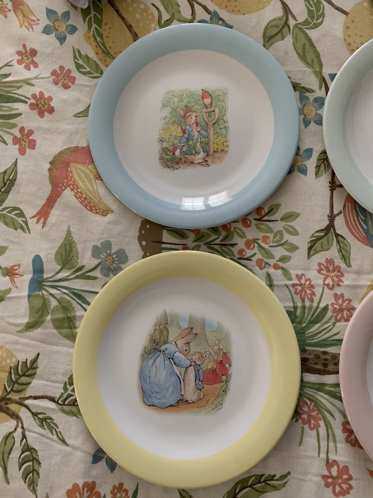 Disney Pottery Barn school kid SET 4 Plate Easter Bunny Peter rabbit Holiday  ! 5