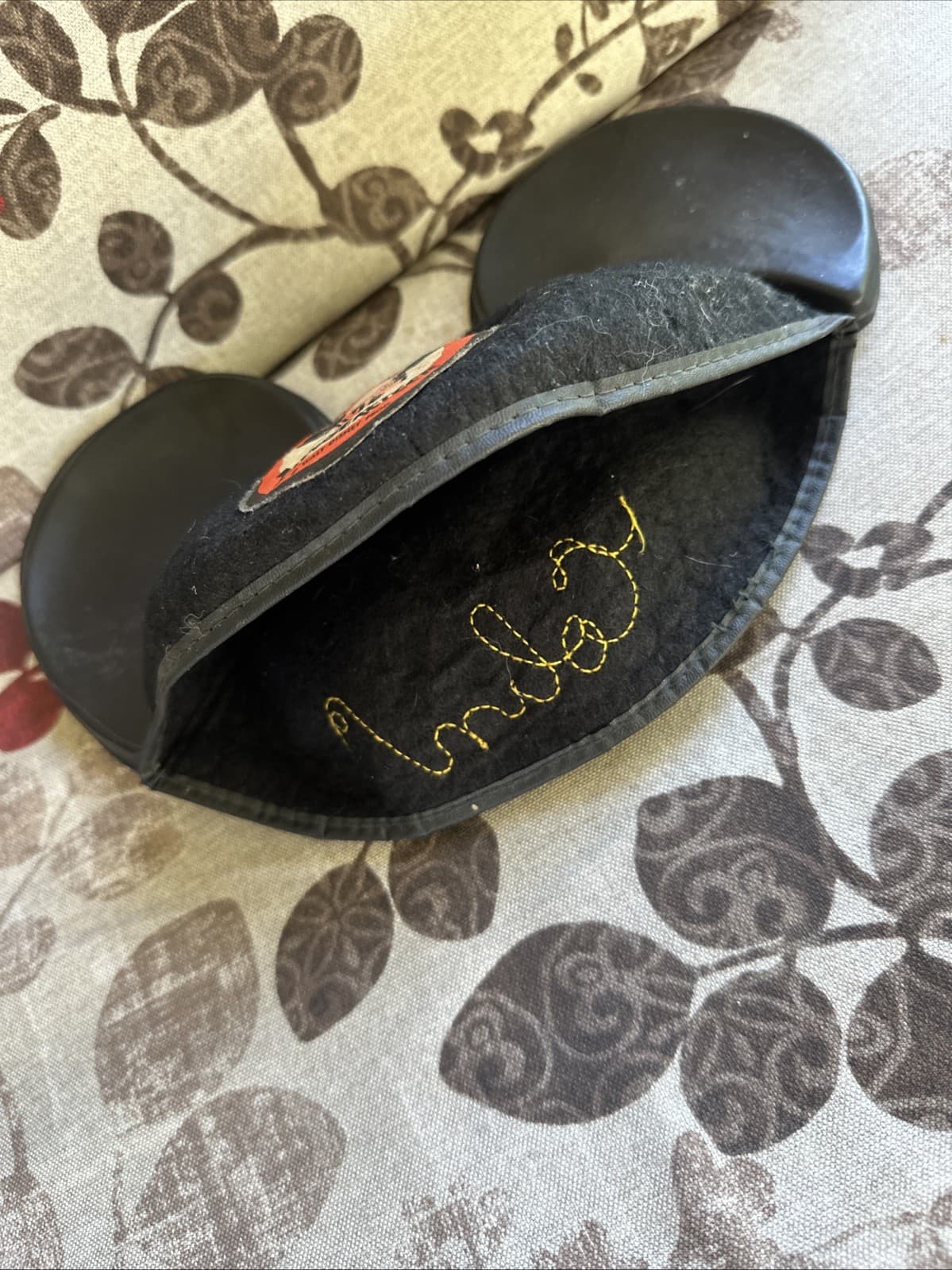 Vintage MOUSEKETEER Mickey Mouse Ears Cap w/name (Colin) on Back. Frm Disneyland 3