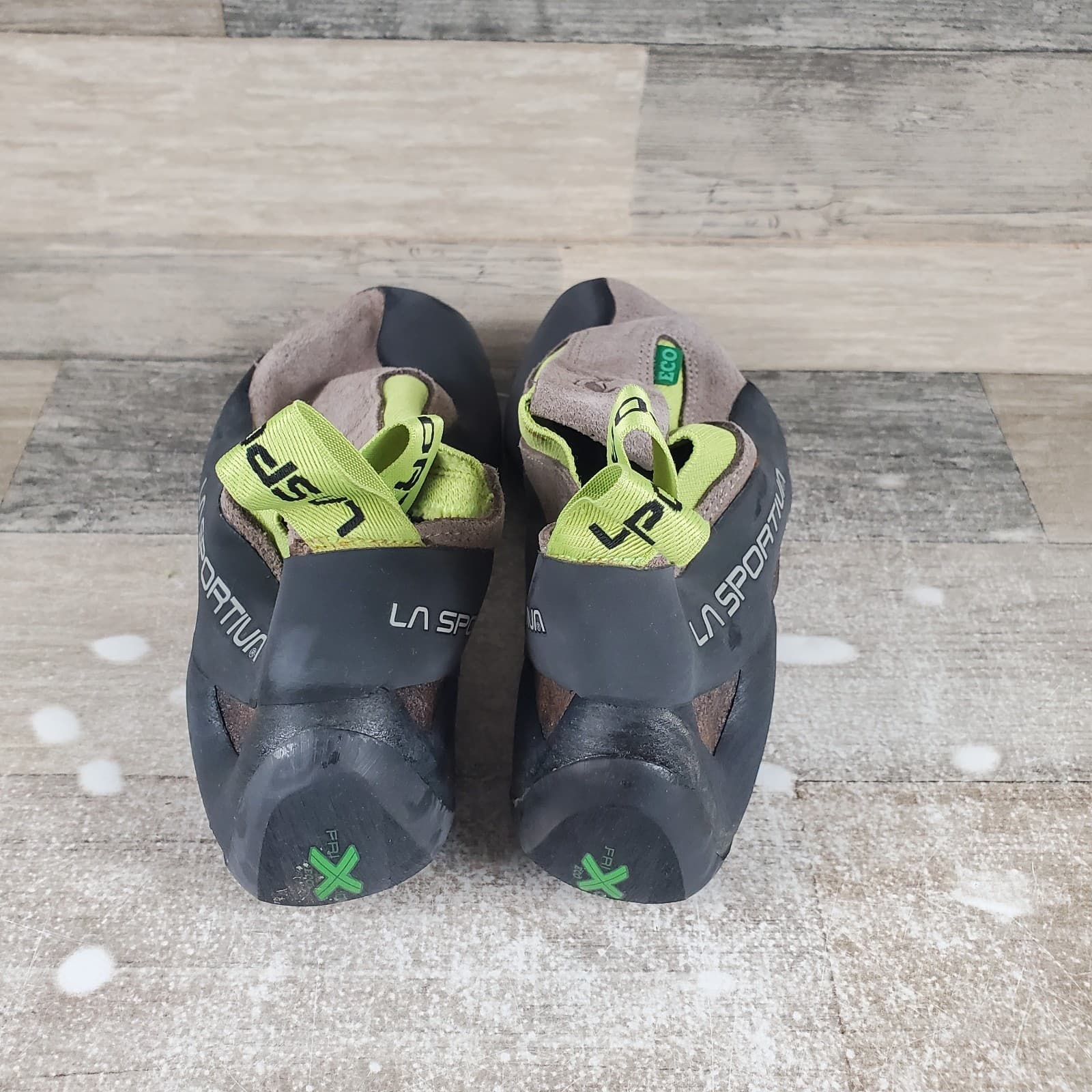 La Sportiva Cobra Eco Falcon Climbing Shoes Womens Sz 7.5 Brown Apple Green 3