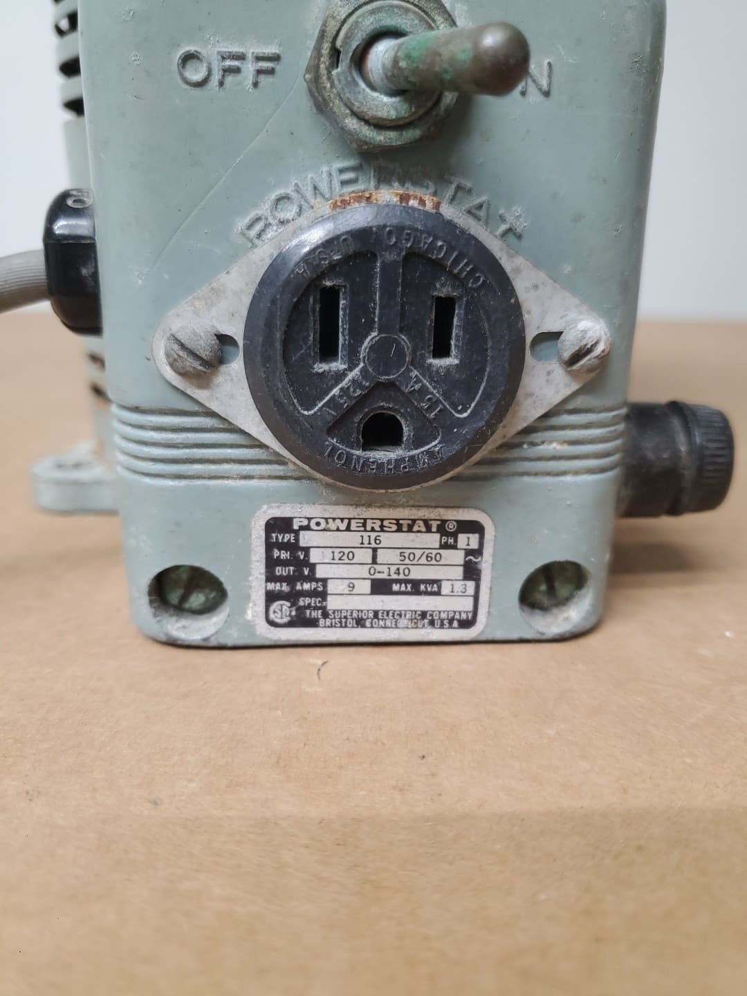 Powerstat Model 116 Variable Autotransformer Variac 0-140 V 9 Amp - WORKS 2