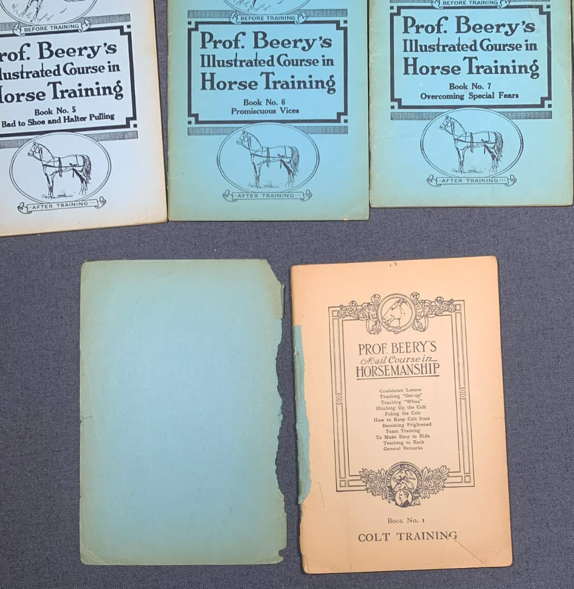 Set PROF BERRYs Illustrated Course Horse Training Booklets Instructions 1944 5