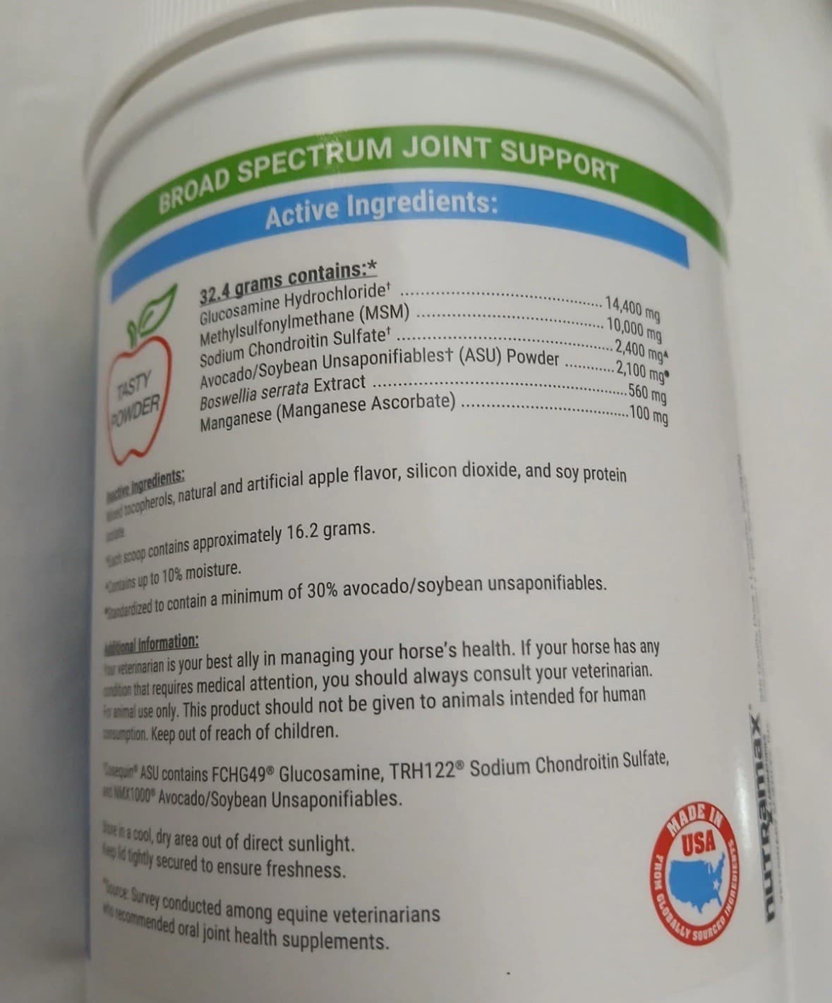 1.1Lb Nutramax Cosequin ASU Equine Joint Support With MSM And ASU Powder SEALED 2