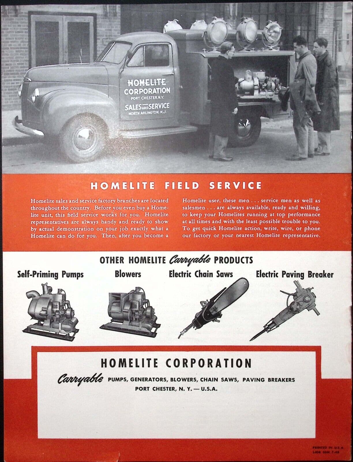 1952 Homelite Carryable Generators Gasoline Engine Driven Brochure Port Chester 2