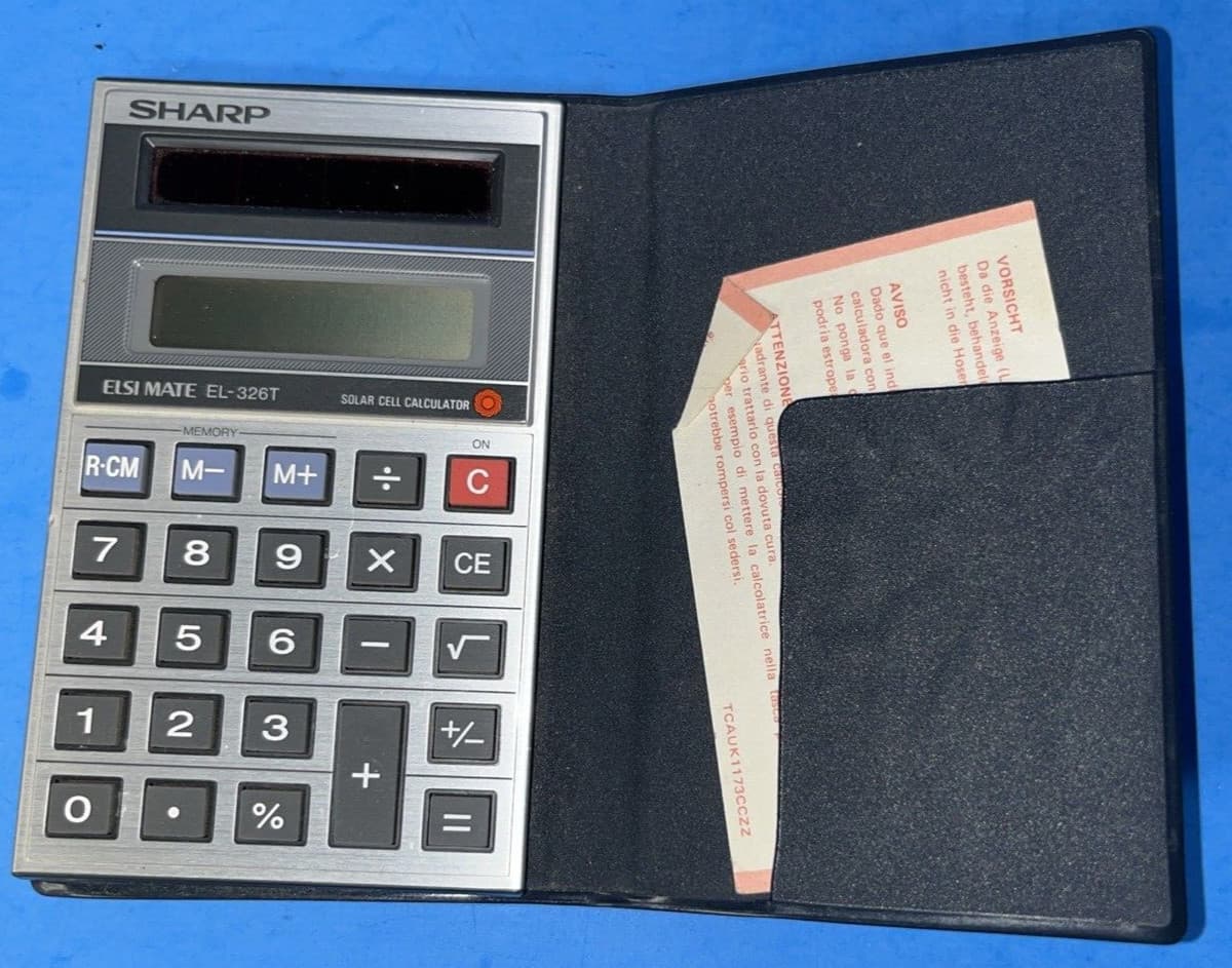 vintage calculator lot of 5 Canon LS-81Z, Sharp  & Texas Instruments 2