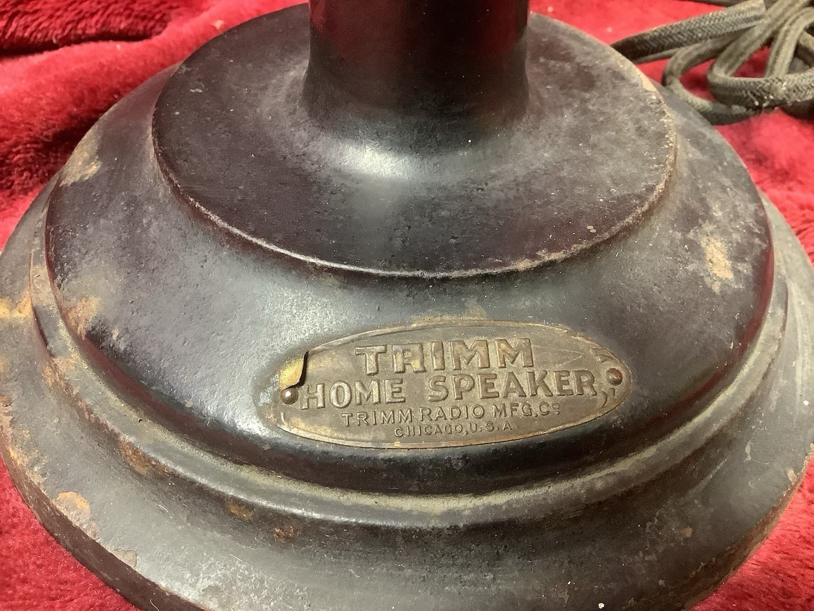 1920s TRIMM Goose Neck HORN SPEAKER - 1800 Ohms- 12” Bell Tube RADIO Nice! Works 3