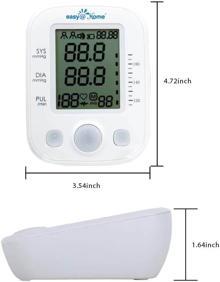 Easy@Home Digital Blood Pressure Monitor EBP‑020 – Upper Arm + Dual‑User Memory 4