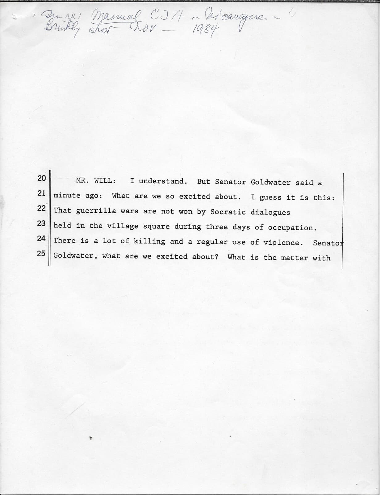BARRY GOLDWATER tls from 1984 typed letter signed + David Brinkley show remarks 2