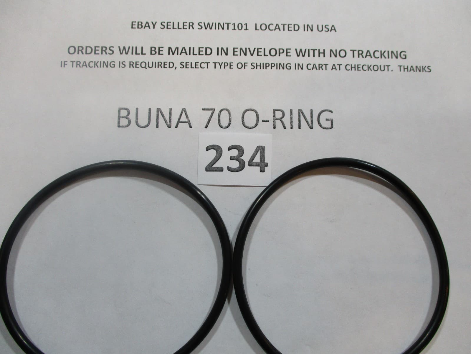 234 O-ring 3" ID x 3-1/4" OD x 1/8" thick. Buna-70.   Quan 2.