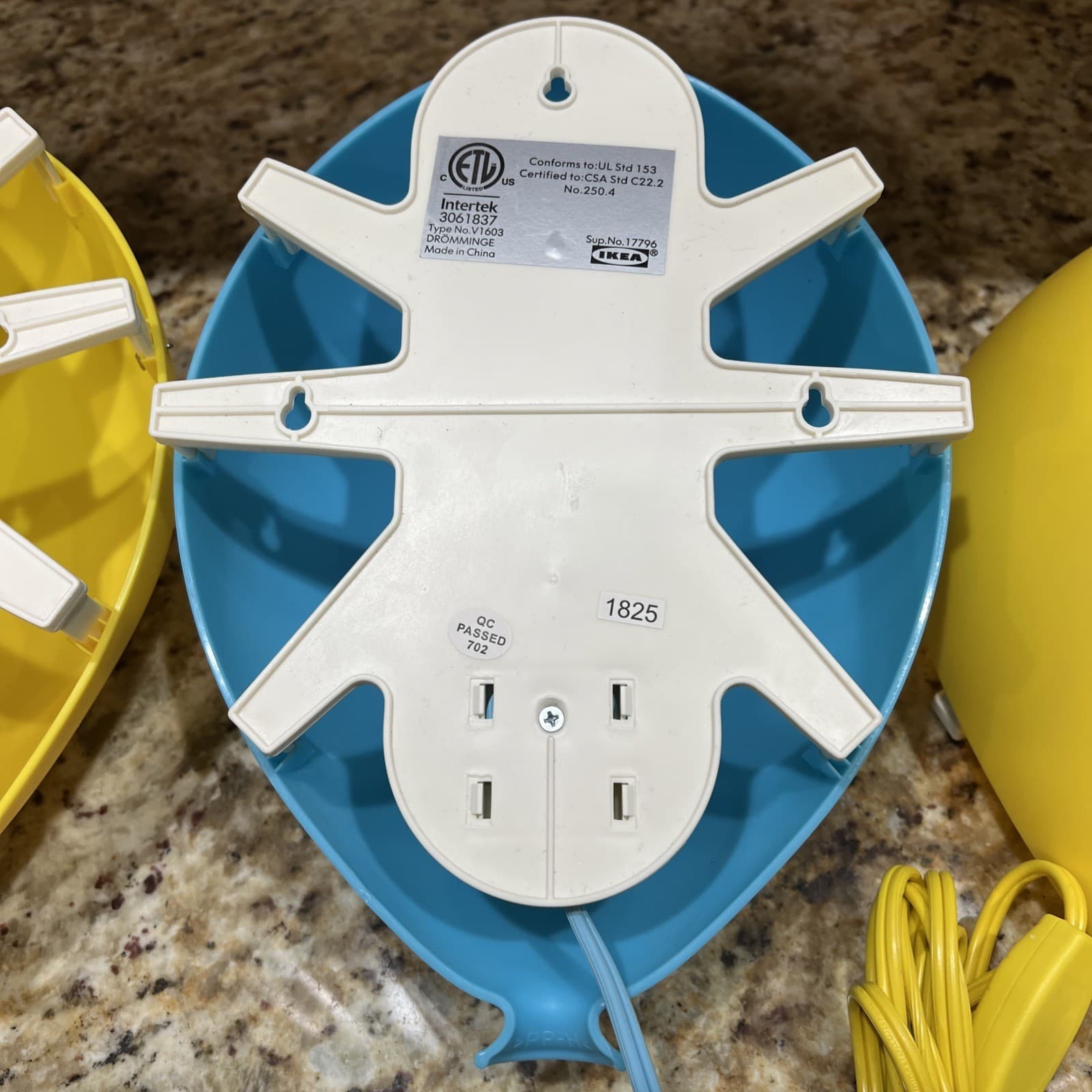 LOT OF 3 IKEA DROMMINGE BALLOON WALL LIGHTS LAMPS 2 YELLOW 1 BLUE TESTED FREE SH 6