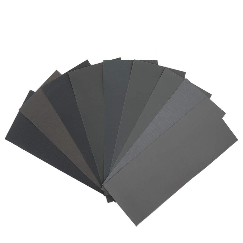 45Pcs Wet Dry Sandpaper, 400/600/ 800/1000/ 1200/1500/ 9*3.6inch, grey  6