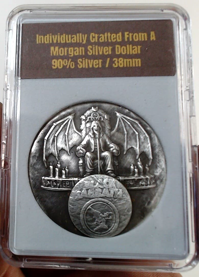 HOBO Silver Peace Dollar Ozzy Osbourne Black Sabbath King Bat Throne Nickel