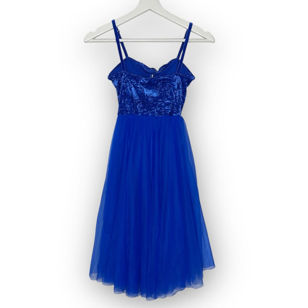 Wolff Fording & Company Lyrical Royal Blue Chiffon & Velvet Dance Dress Petite 2