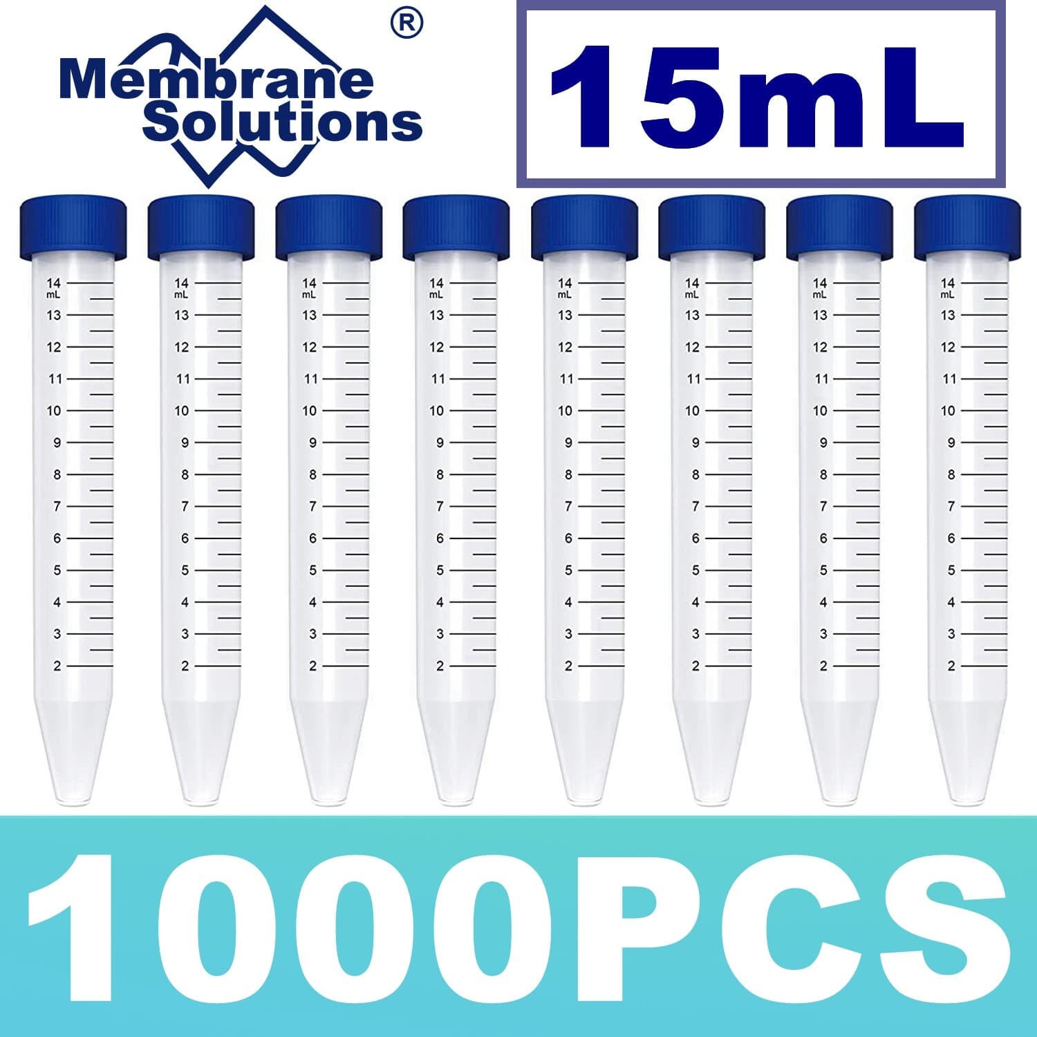 10000pc Conicial Centrifuge Tubes 15mL Clear Plastic Test Tube DN/RNase Free LAB