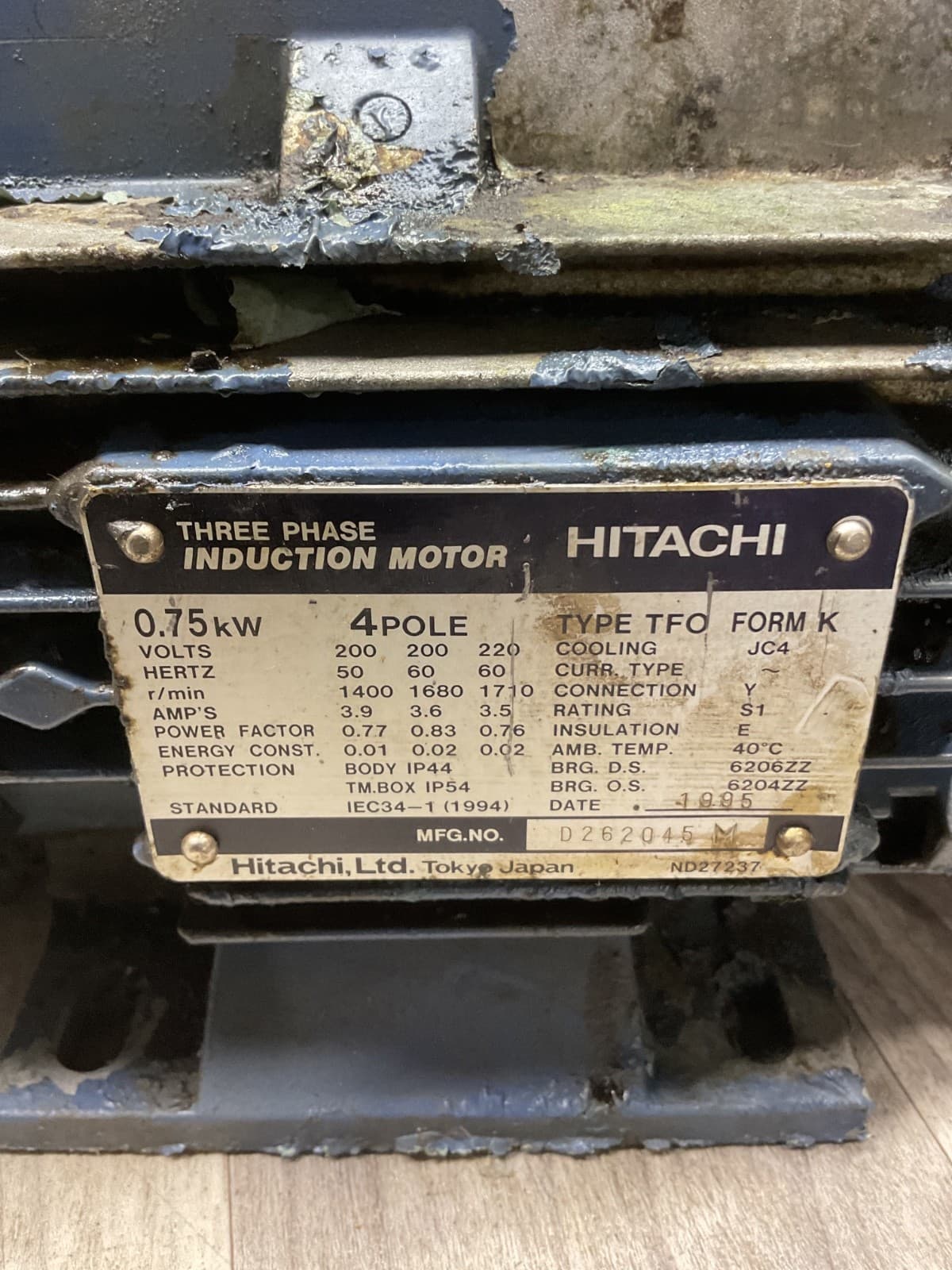 Hitachi  Induction Motor 3Ph, 4Pole, & Nachi Variable Vane Pump #4023D149PR5SI 2