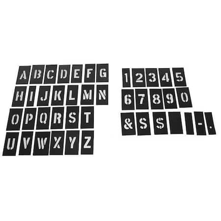 Stencil Kit, Combination Set, Letters And Numbers, 2 In Character Height, Not