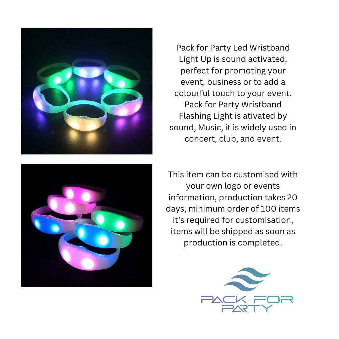 Led Wristband Light Up sound activated 3