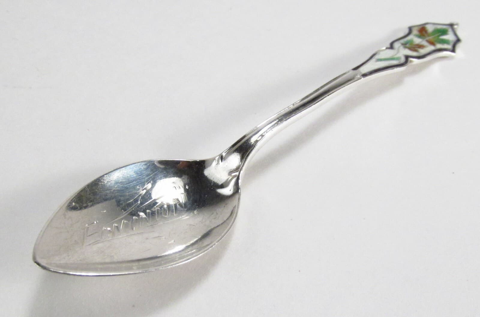 Vintage C. Lamond Fils Edmonton Canada Sterling Silver Enamel Souvenir Spoon 5