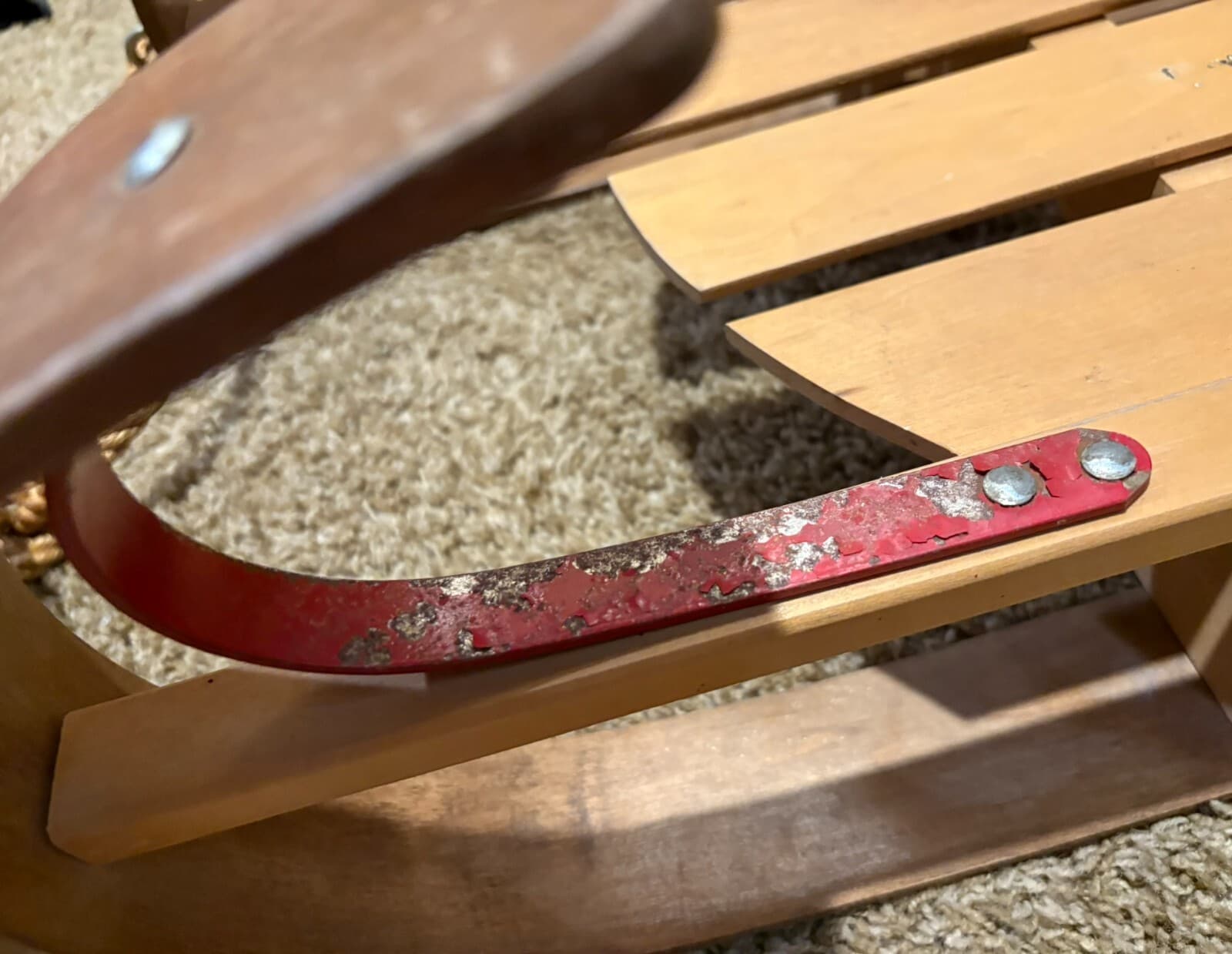 Boundary Waters vintage wood Kinder Sleigh kids childs Wooden Snow Sled 3