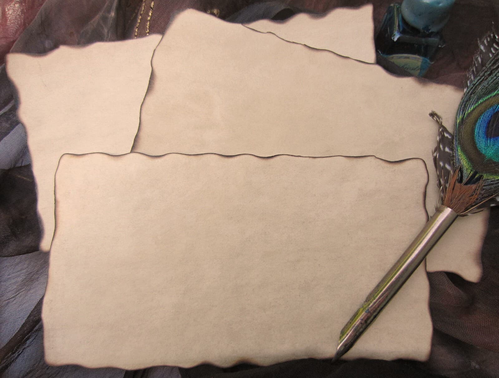 20 Little PARCHMENT Papers Burned Edges For Spells Message in a Bottle Halloween 3